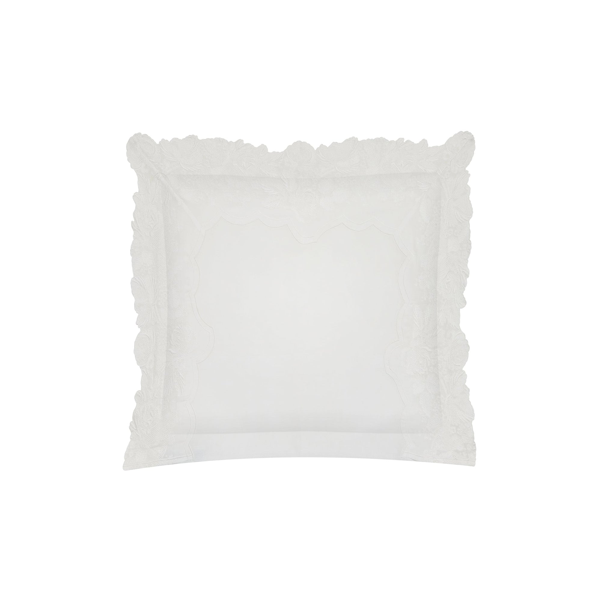Taie d'oreiller Grand siècle en voile de coton - Blanc