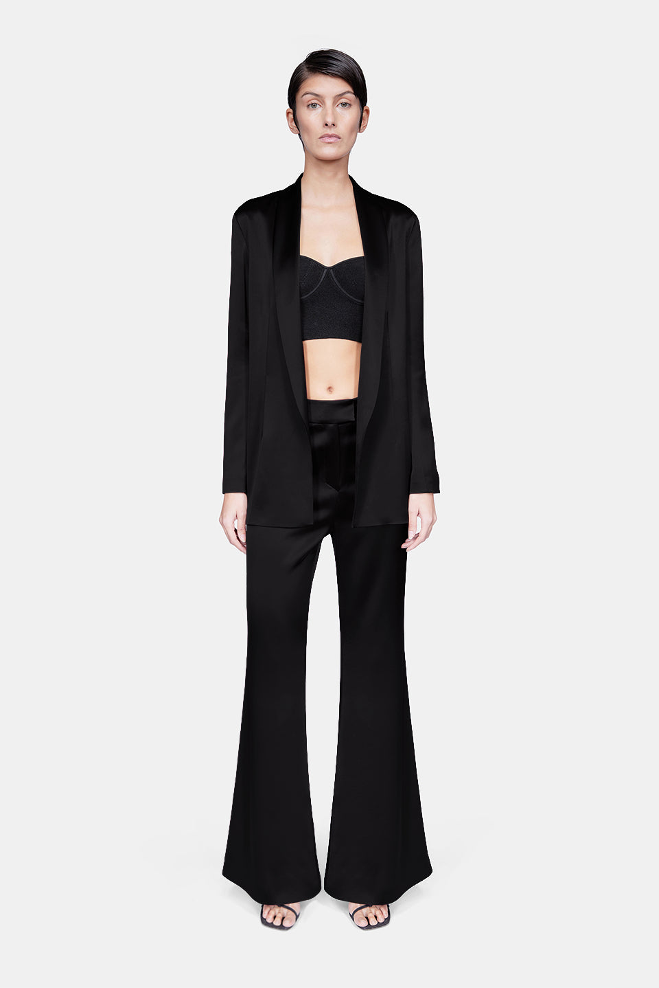 Julianne Satin Blazer - Black