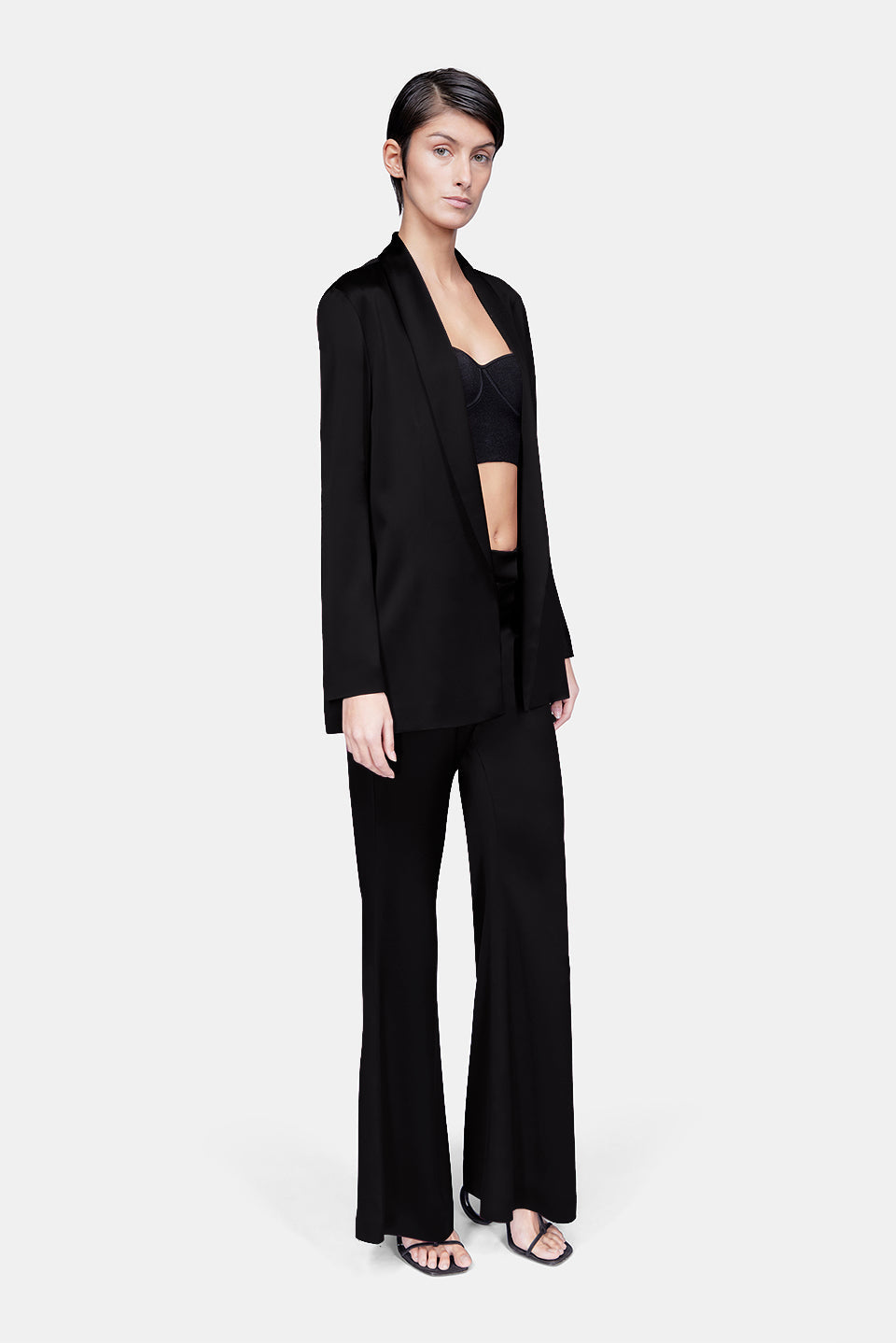 Julianne Satin Blazer - Black