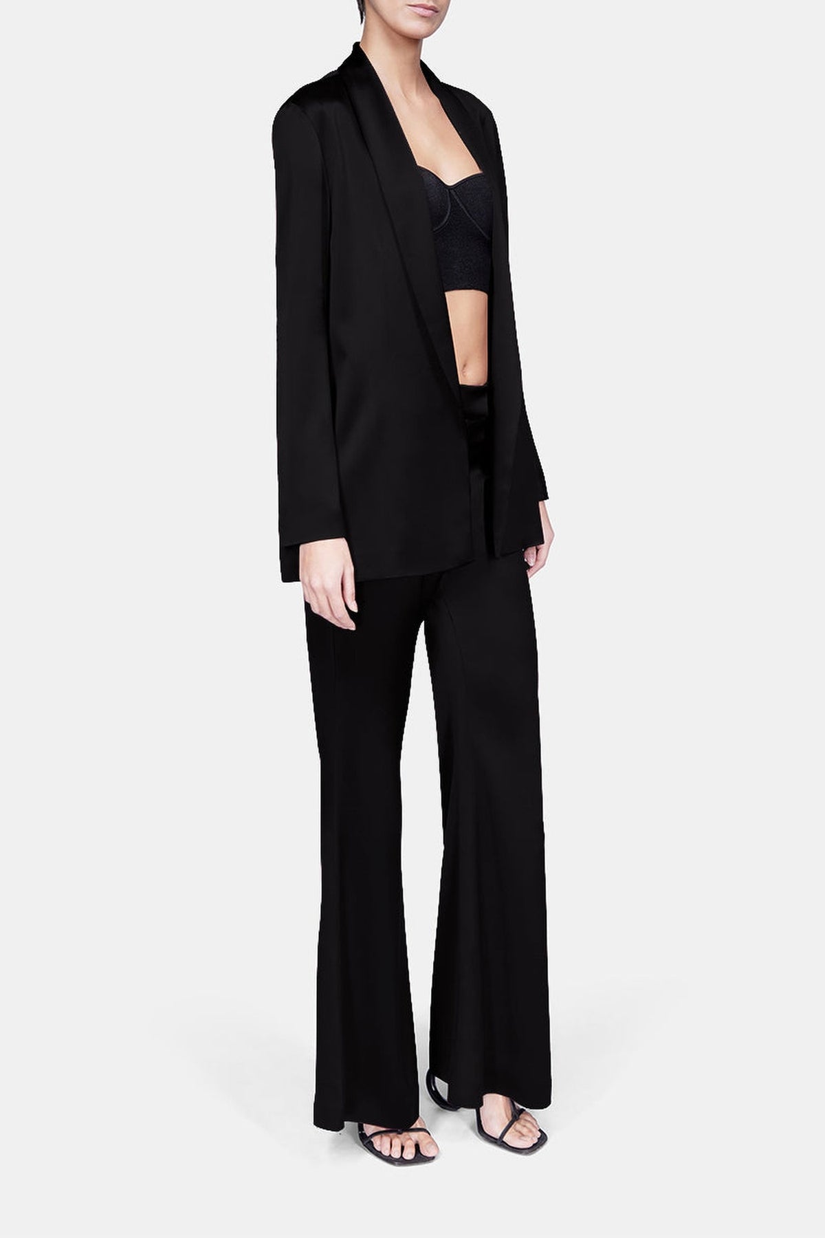 Julianne Satin Blazer - Black