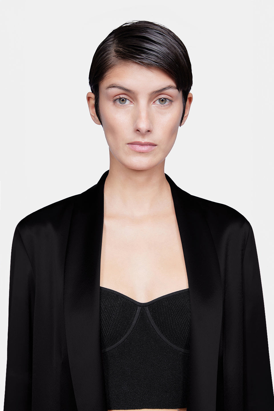 Julianne Satin Blazer - Black