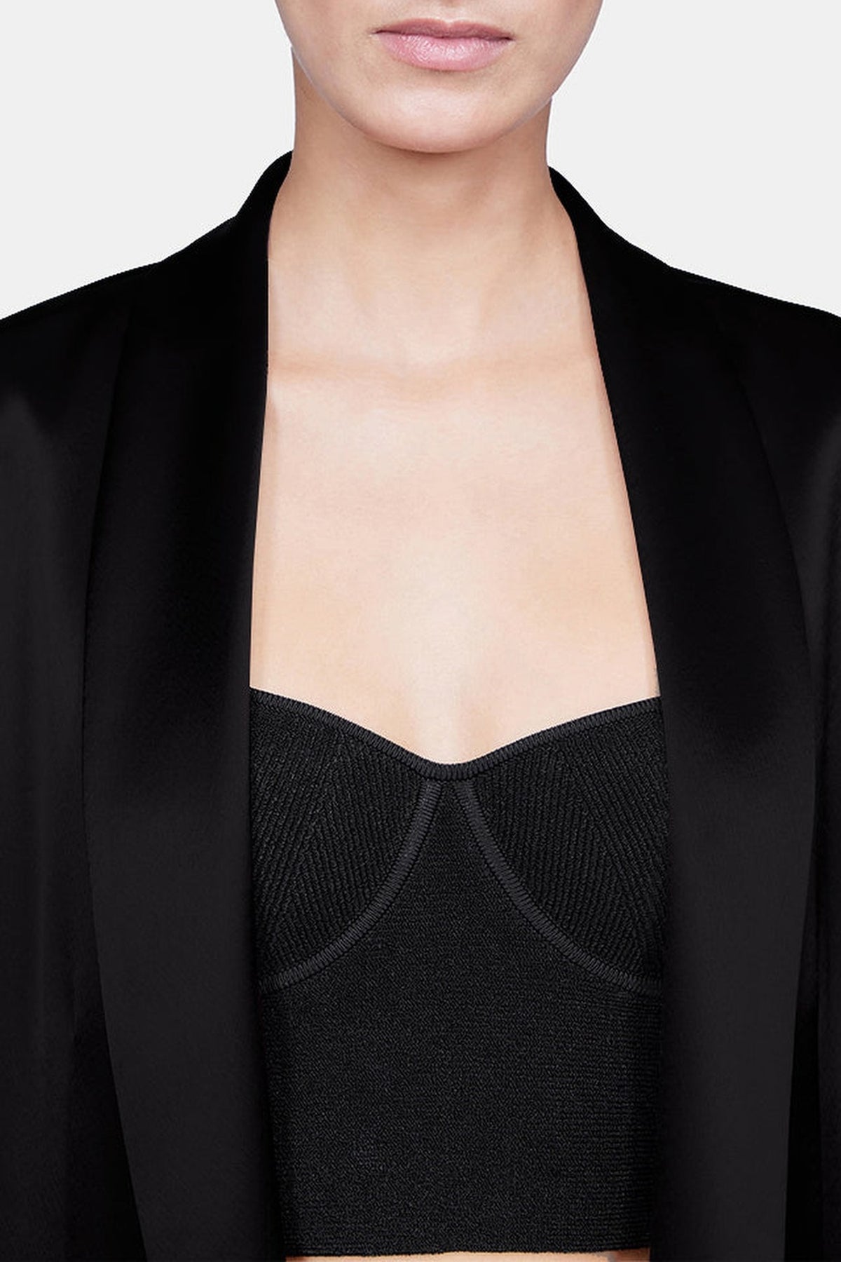 Julianne Satin Blazer - Black
