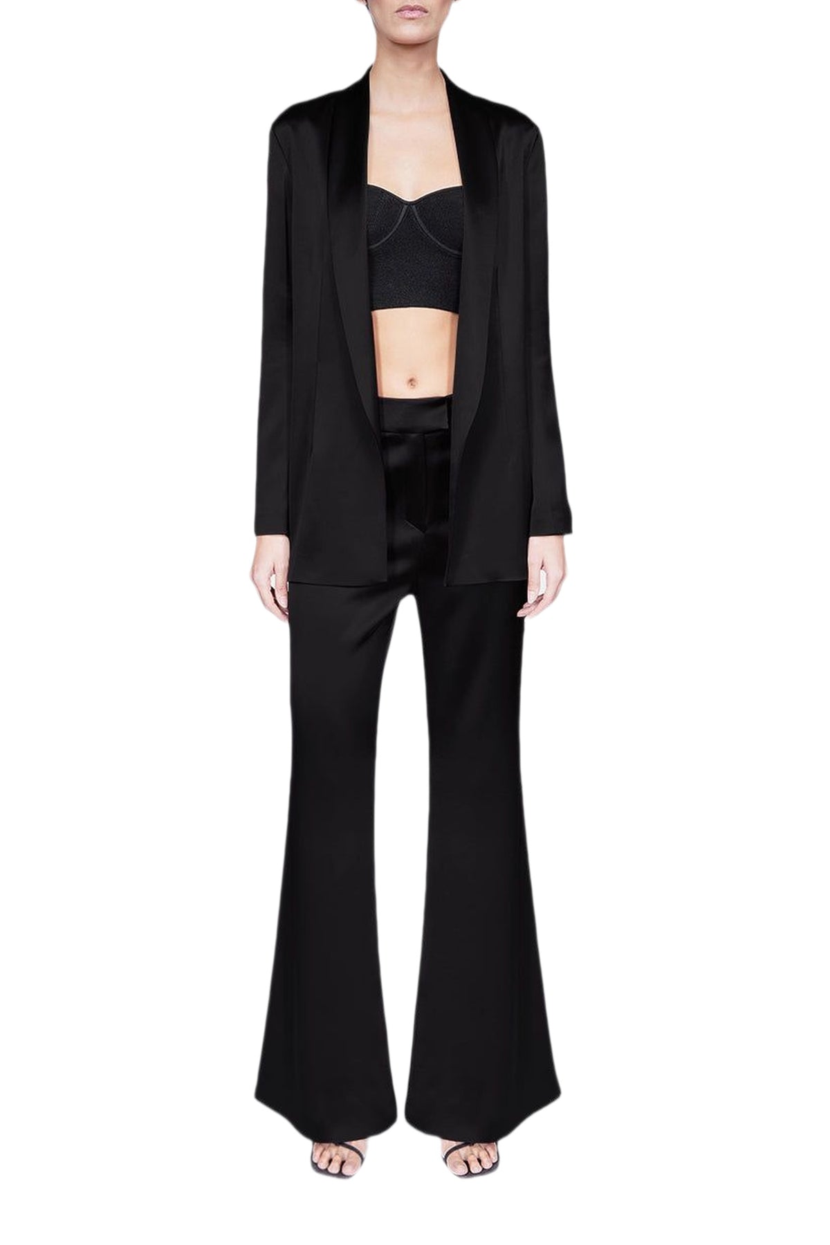 Julianne Satin Blazer - Black