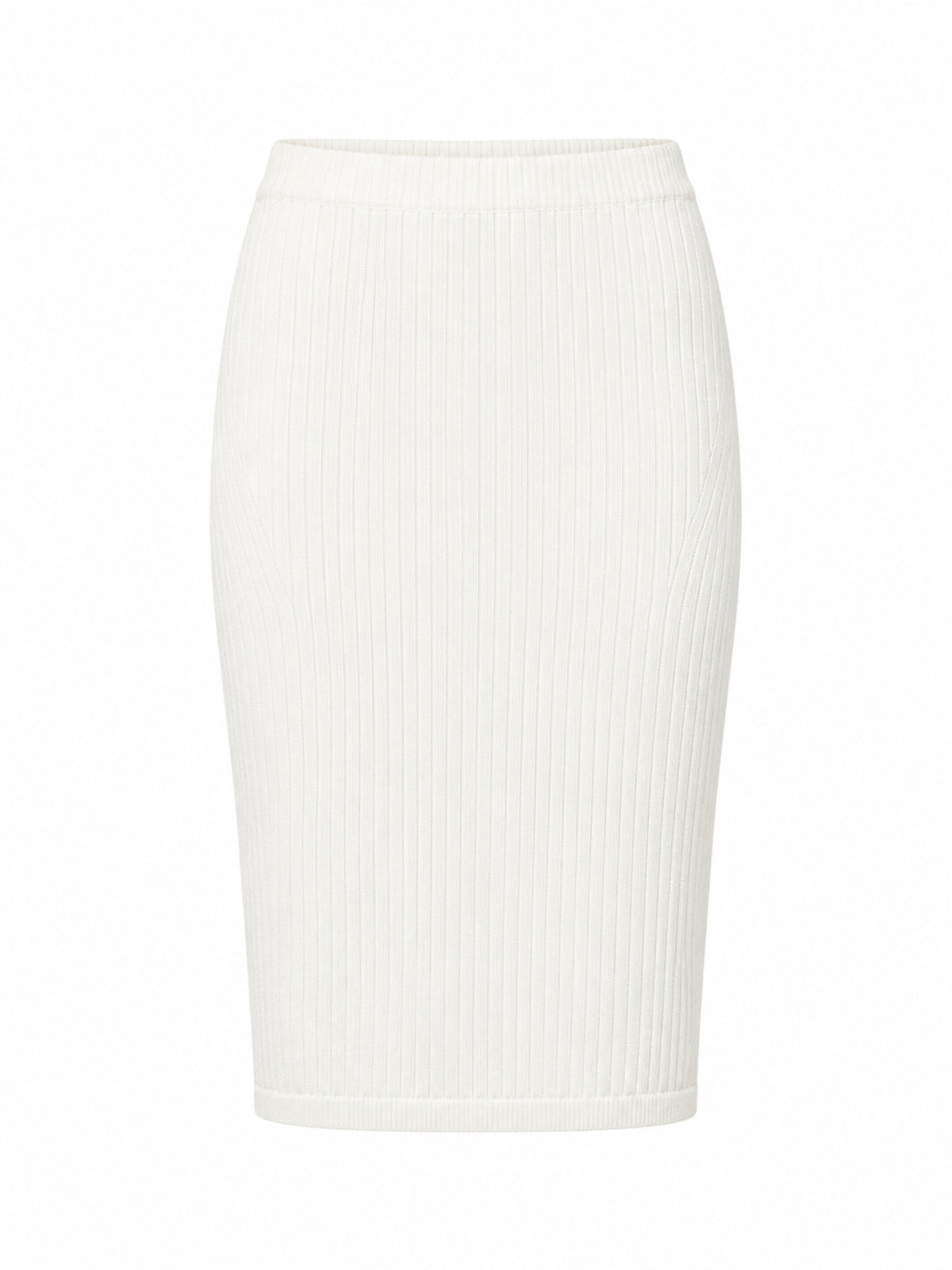 Jupe midi en maille - Crème