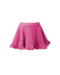 Jupe courte fluide à paillettes - Fucsia