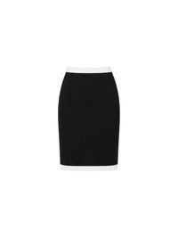 Midi skirt with contrast detail - Black