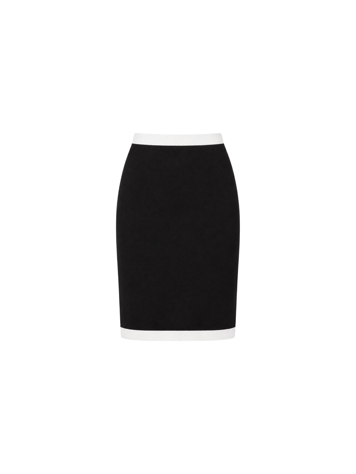 Midi skirt with contrast detail - Black