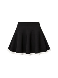 Midi skirt with contrast detail - Black