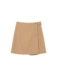 Mini jupe avec boutons or - Beige