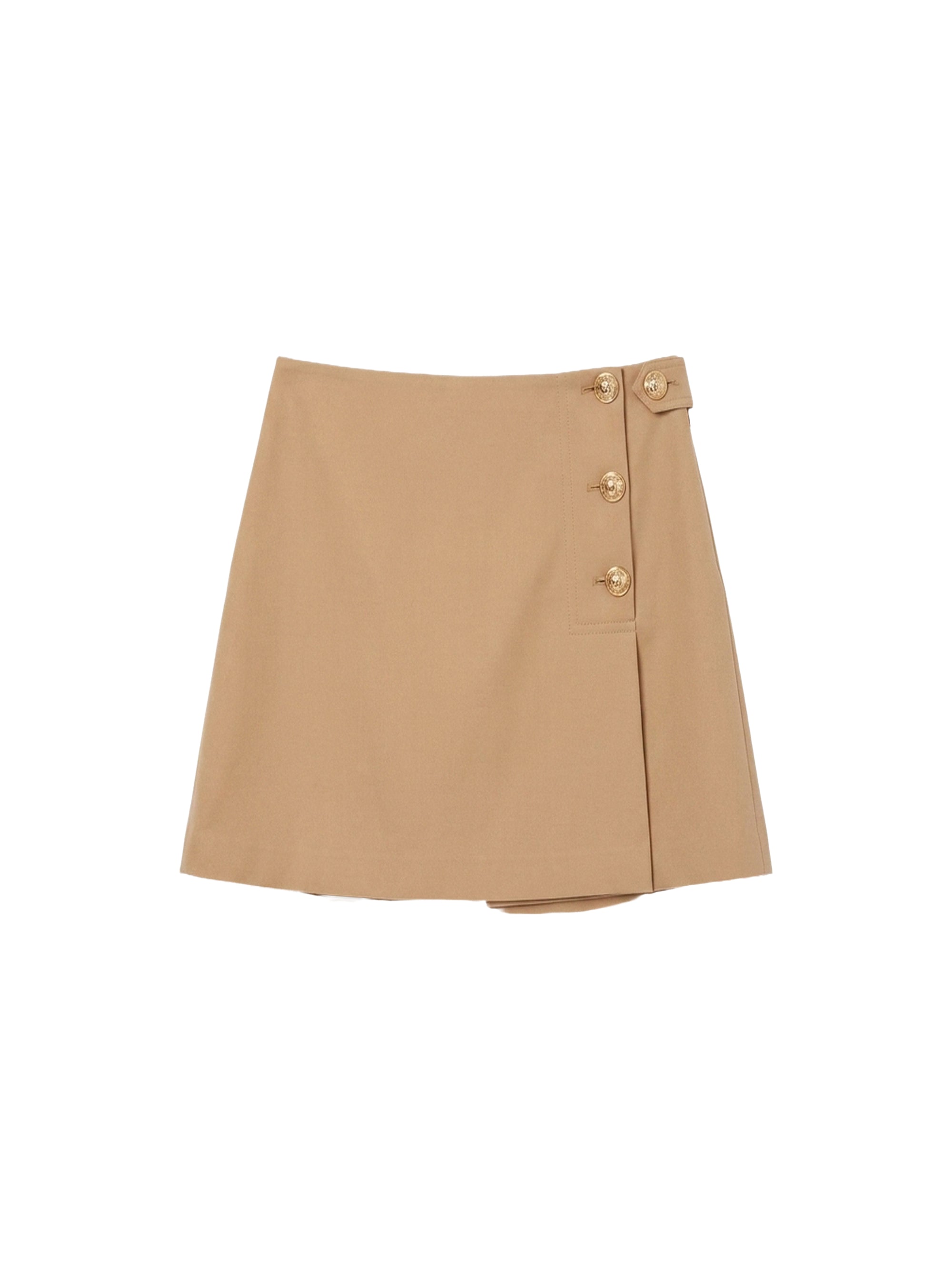 Mini jupe avec boutons or - Beige