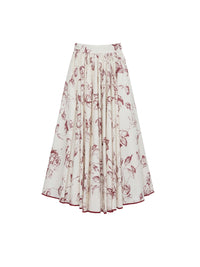 Jupe circulaire fleurs - Vaniglia & Bordeaux