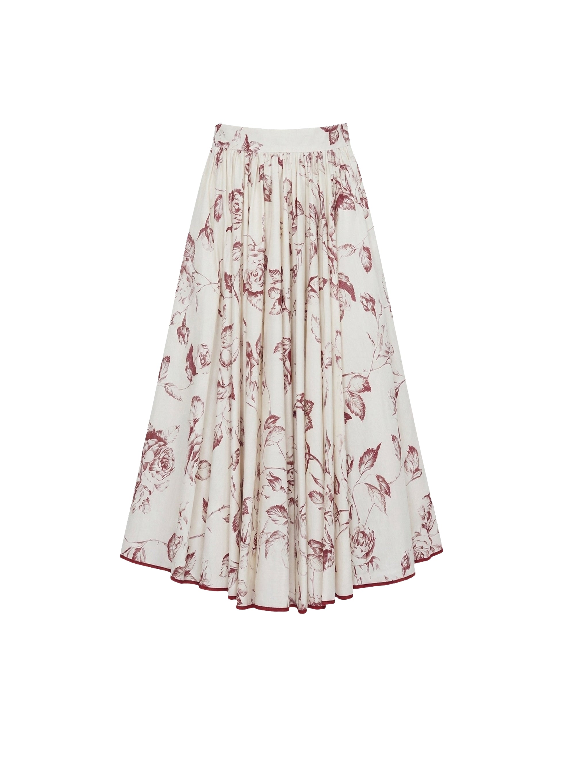 Jupe circulaire fleurs - Vaniglia & Bordeaux