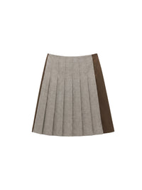Jupe plissée avec boutons - Beige Fantasia