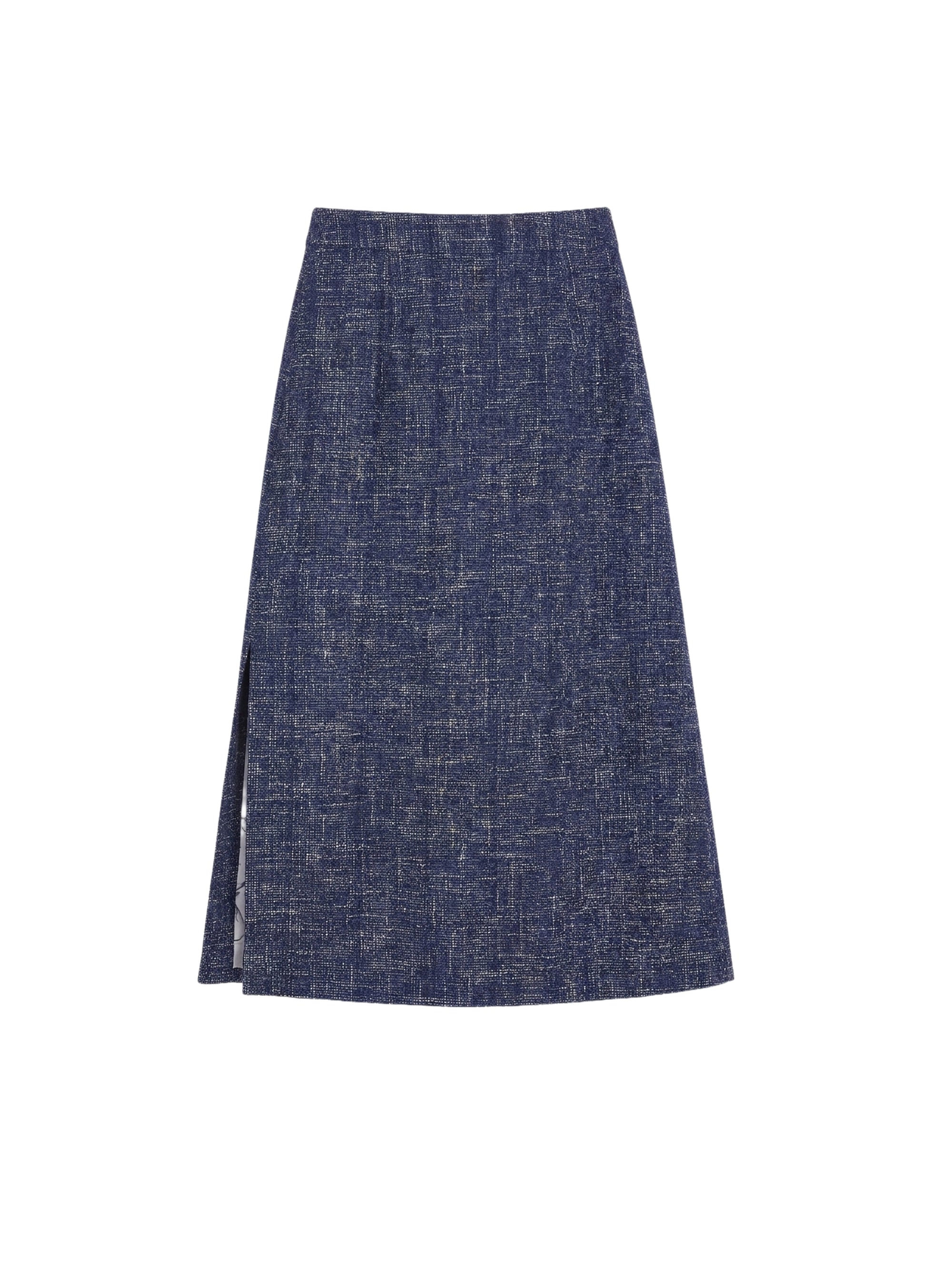 Jupe fourreau avec passementerie latérale en laine - Blu & Bianco