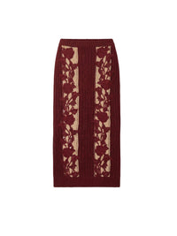Jupe en tweed - Bordeaux & Avorio