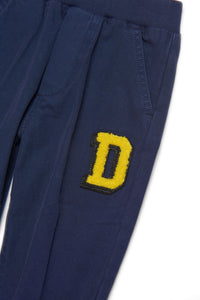 Trousers with embroidery - Peacoat