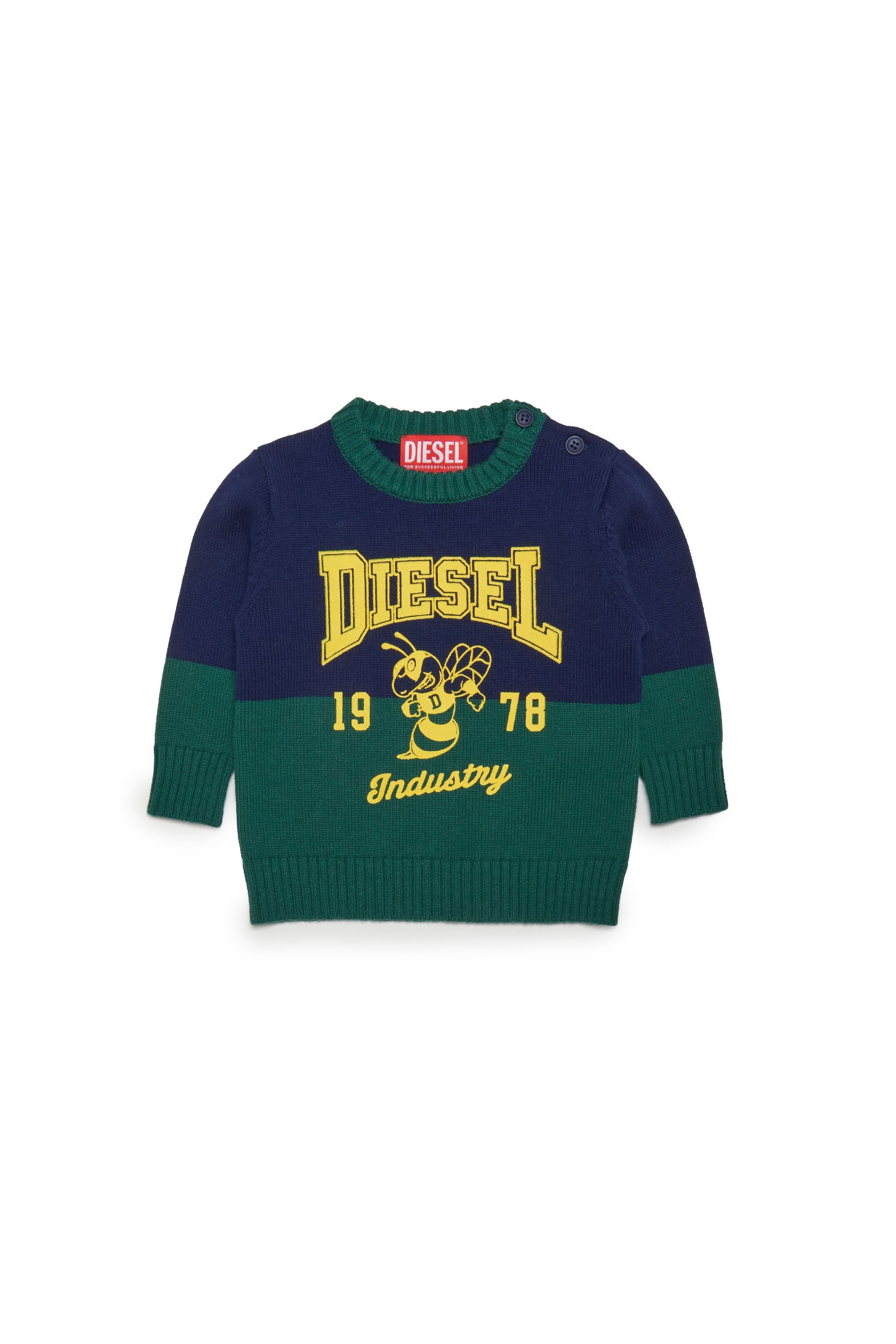 Wool print jumper - Bottle Green