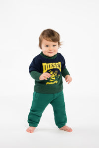 Pull à imprimé en laine - Bottle Green