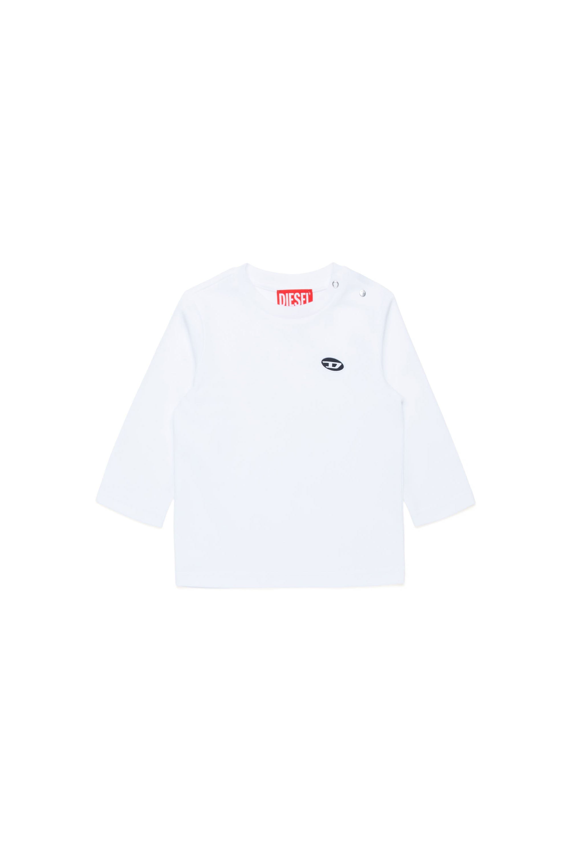 T-shirt à manches longues avec logo - Bianco