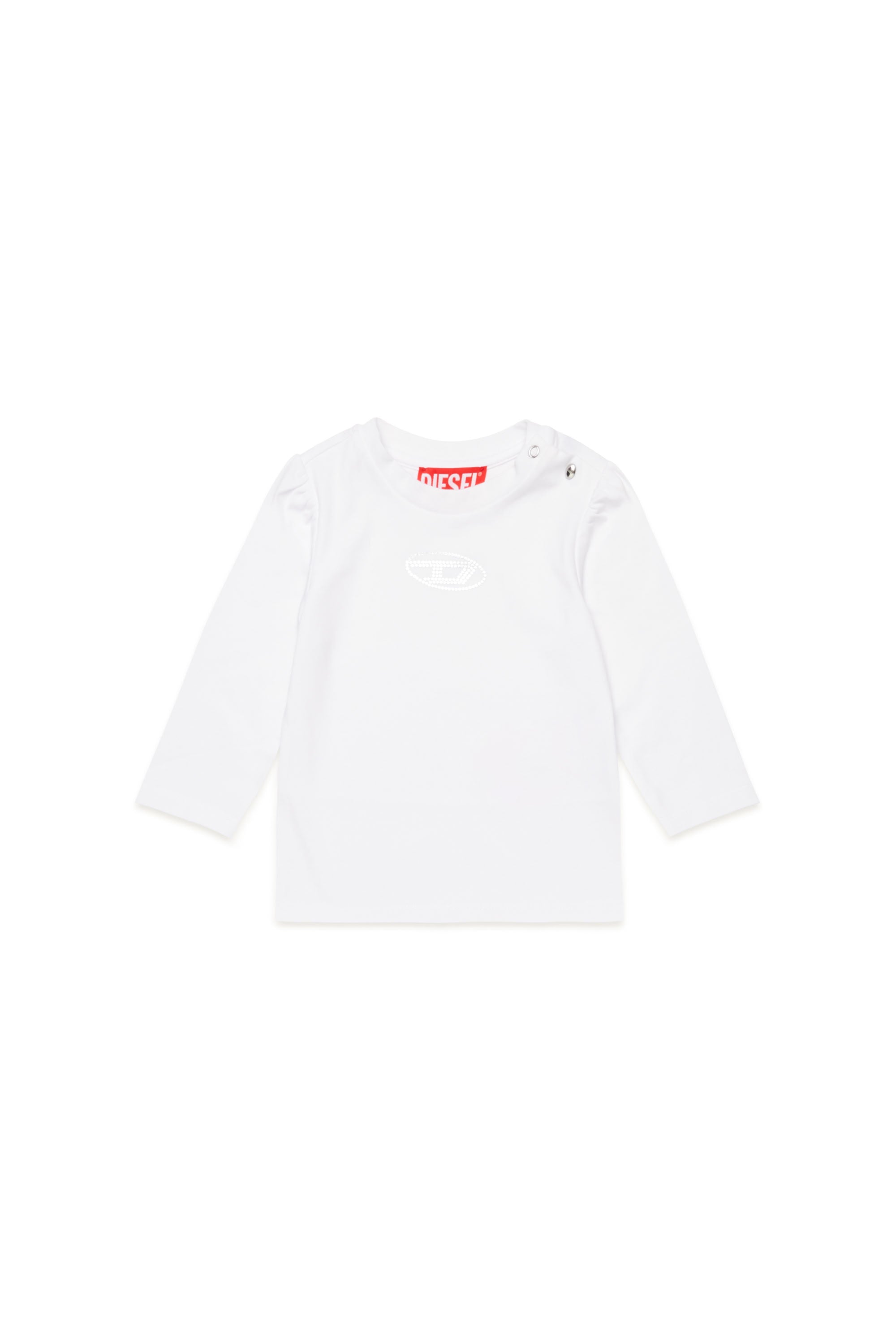 T-shirt à manches longues avec logo - Bianco