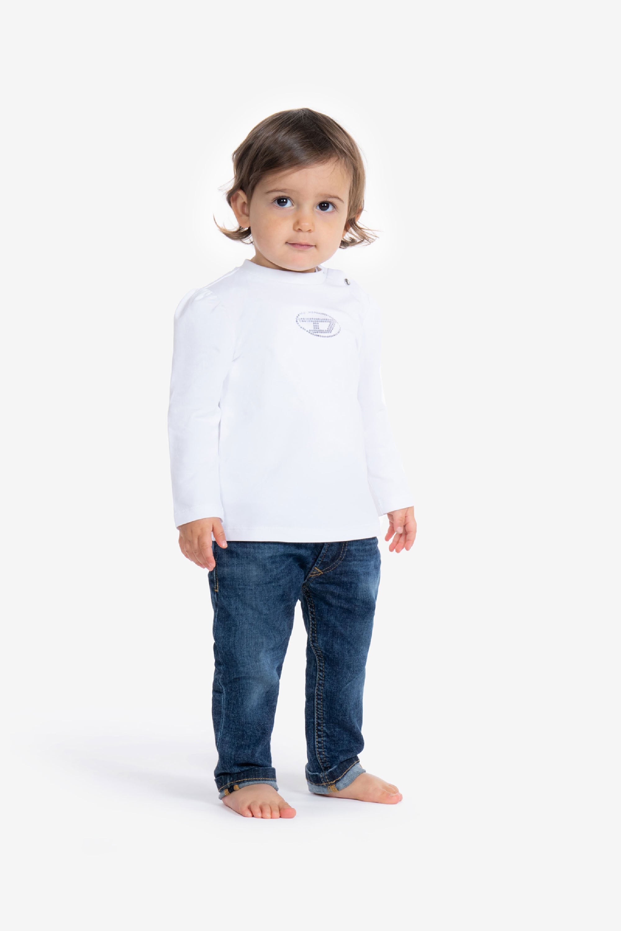 T-shirt à manches longues avec logo - Bianco