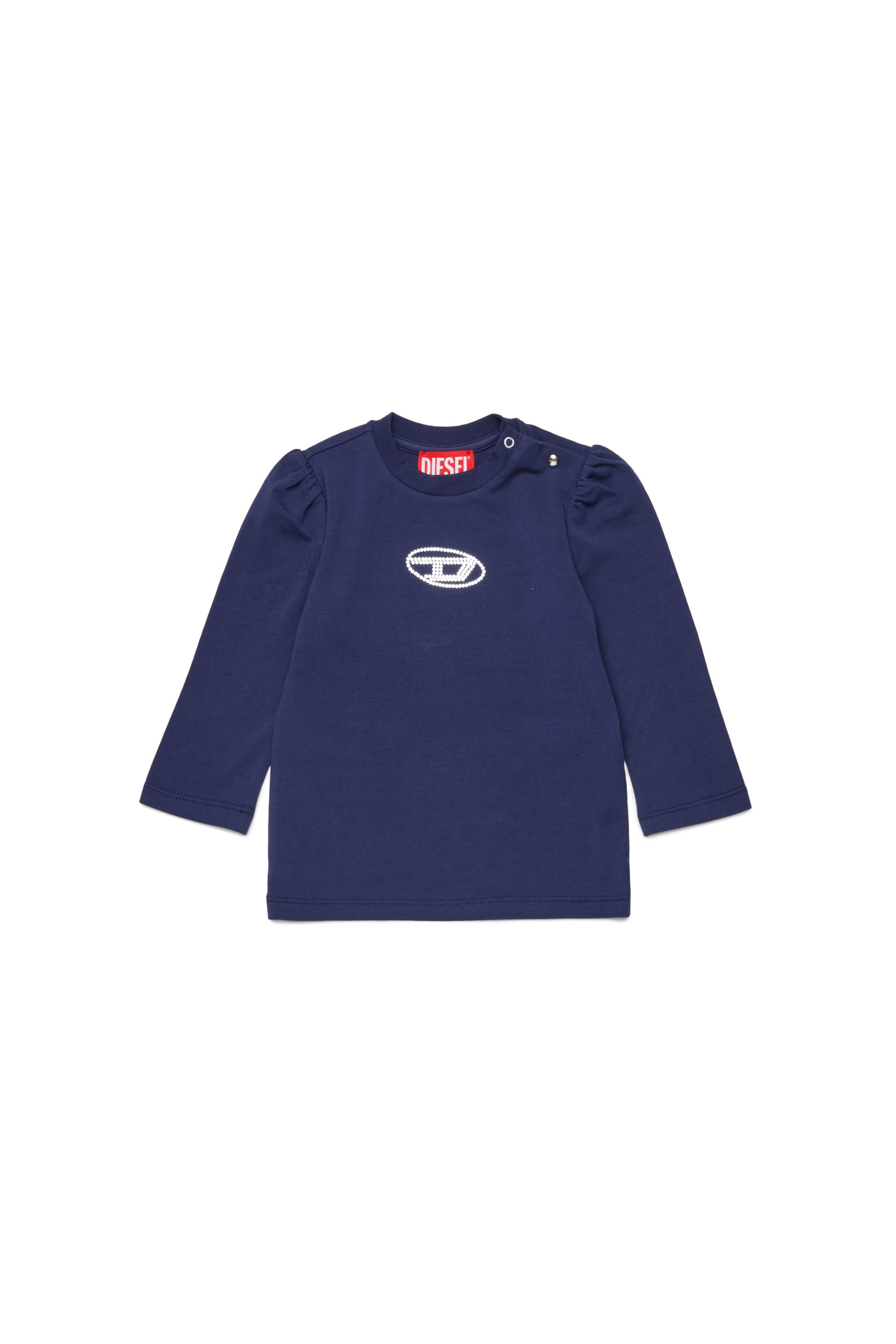 T-shirt à manches longues avec logo - Peacoat