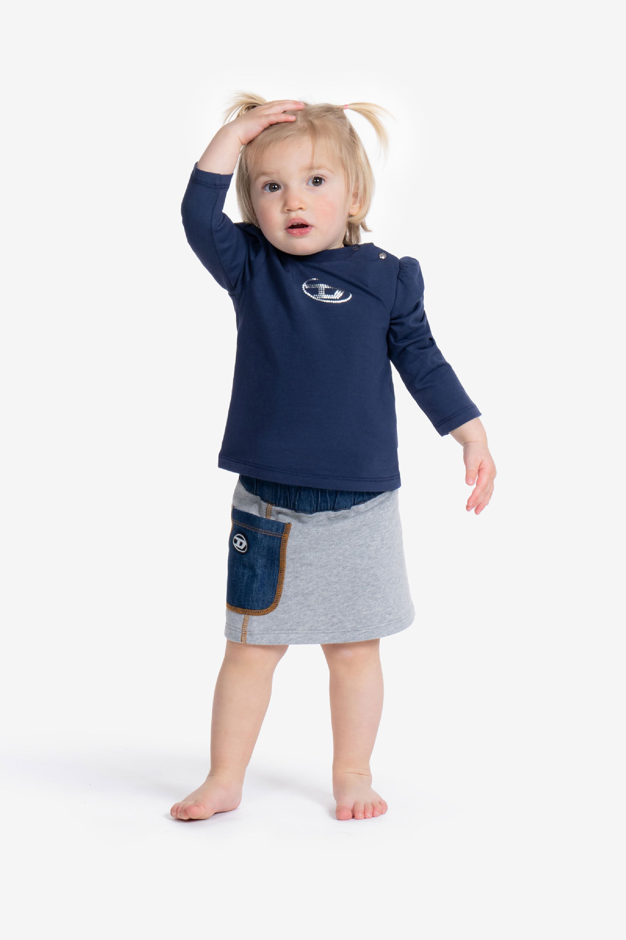 T-shirt à manches longues avec logo - Peacoat