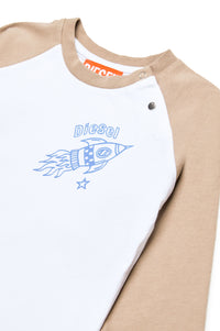 T-shirt à manches longues imprimé - Bianco