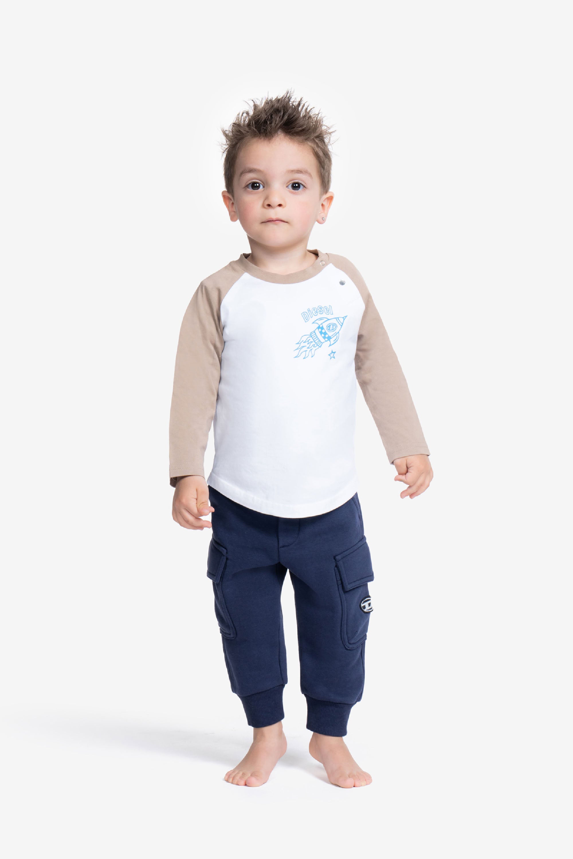T-shirt à manches longues imprimé - Bianco