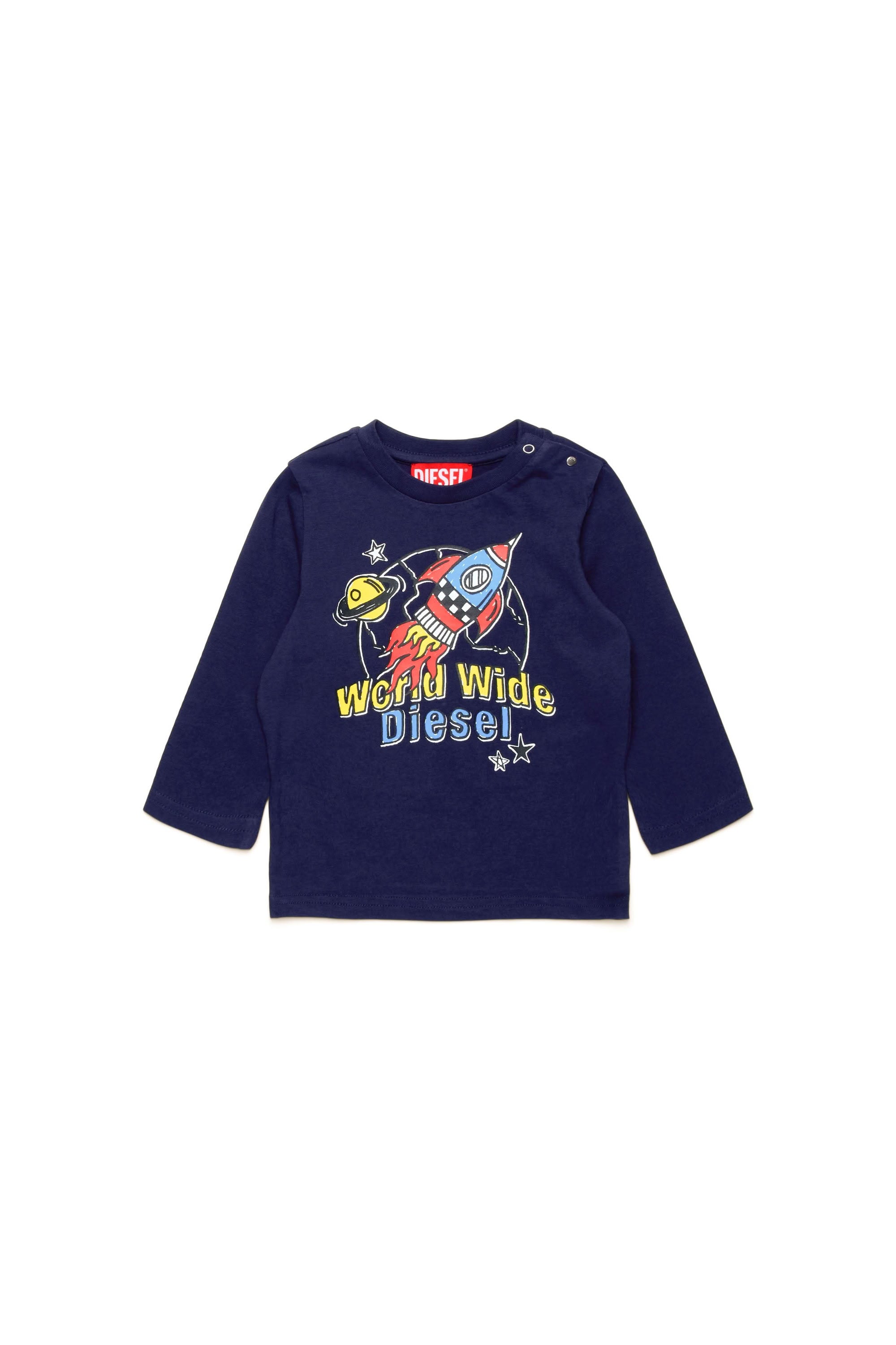 Long-sleeved printed T-shirt - Peacoat