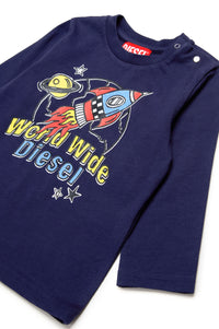 Long-sleeved printed T-shirt - Peacoat