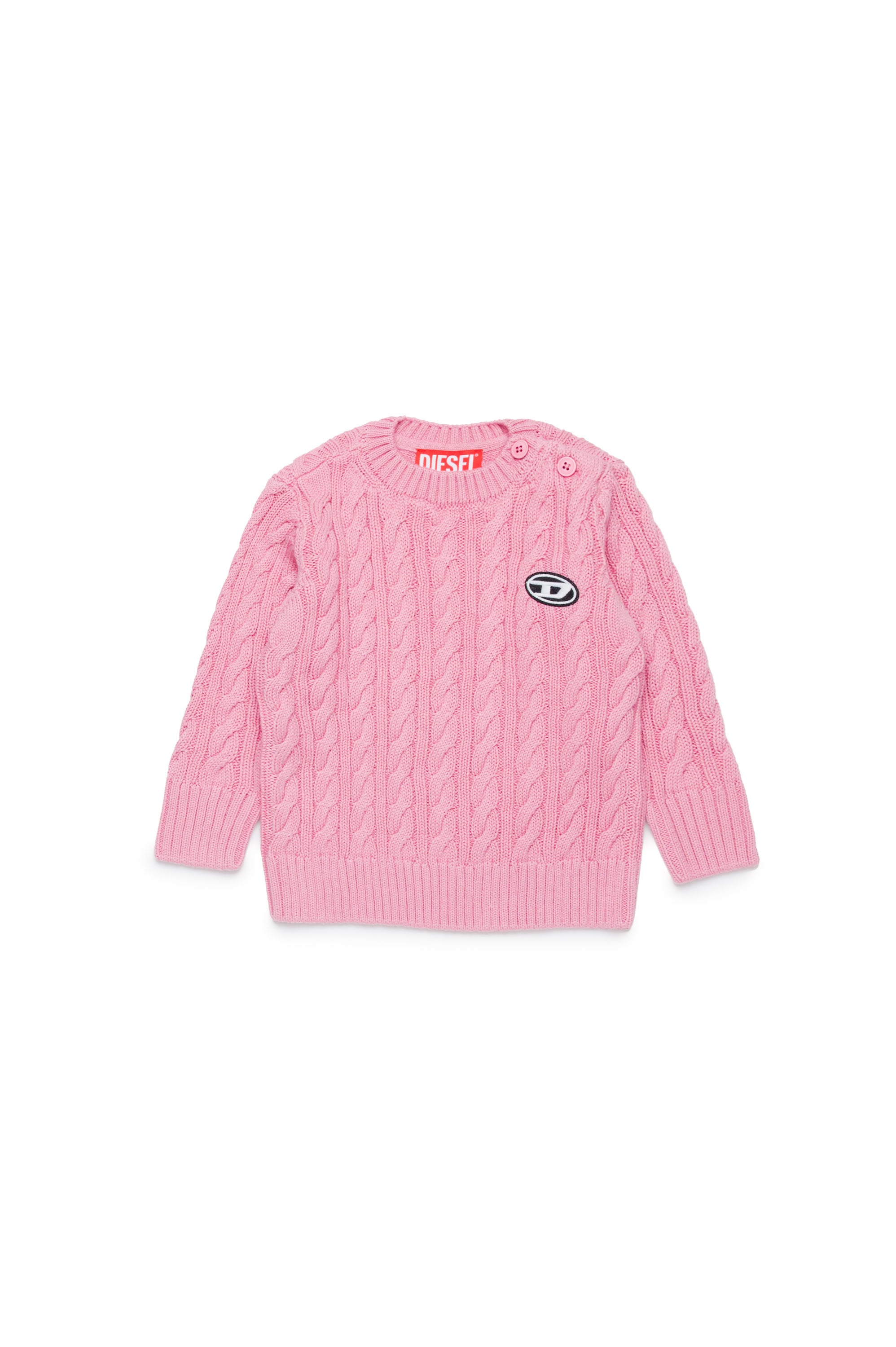 Pull avec logo en maille - Rose
