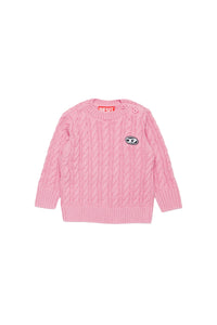 Jumper with knitted logo - Pink