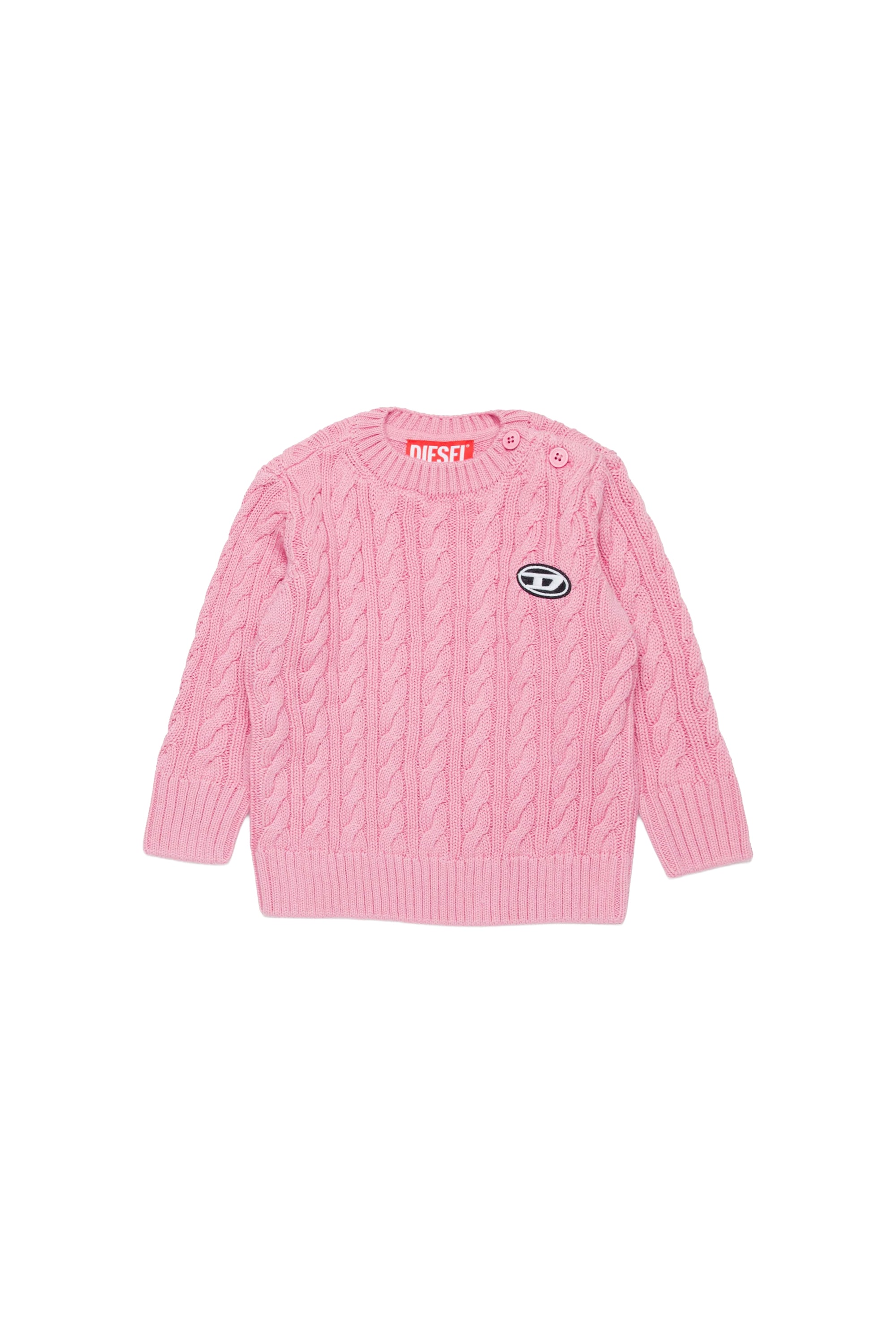 Jumper with knitted logo - Pink