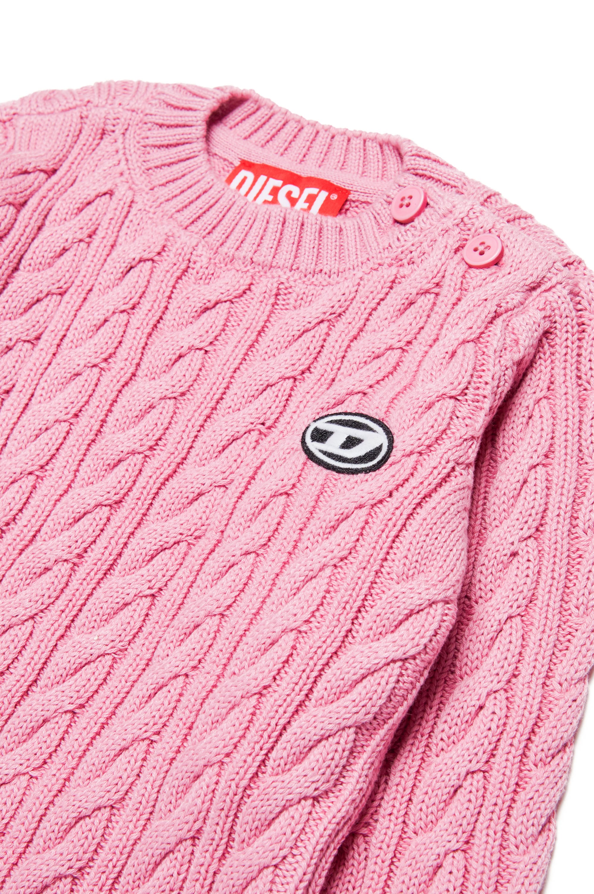 Pull avec logo en maille - Rose