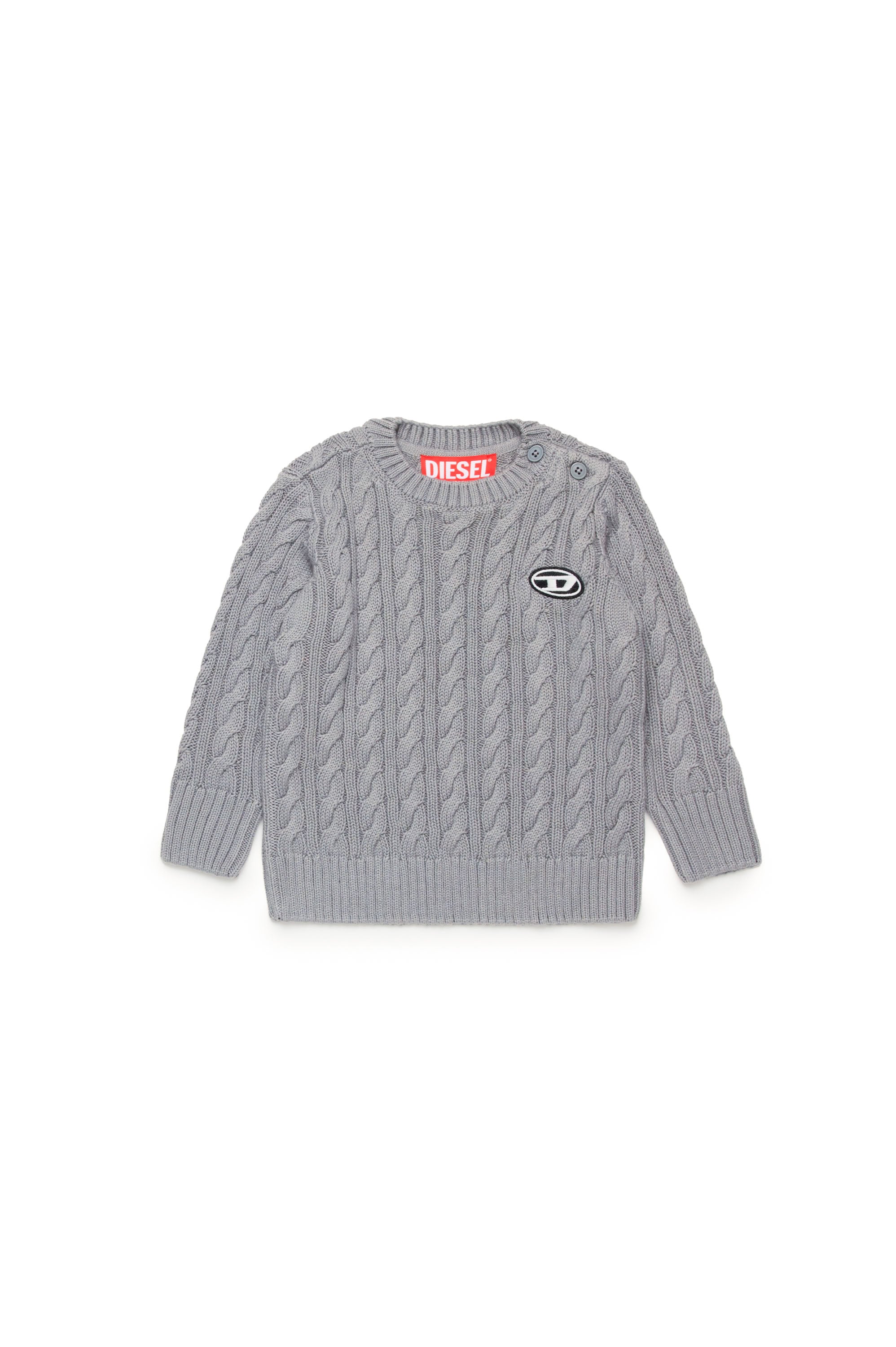 Pull avec logo en maille - Cool Gray