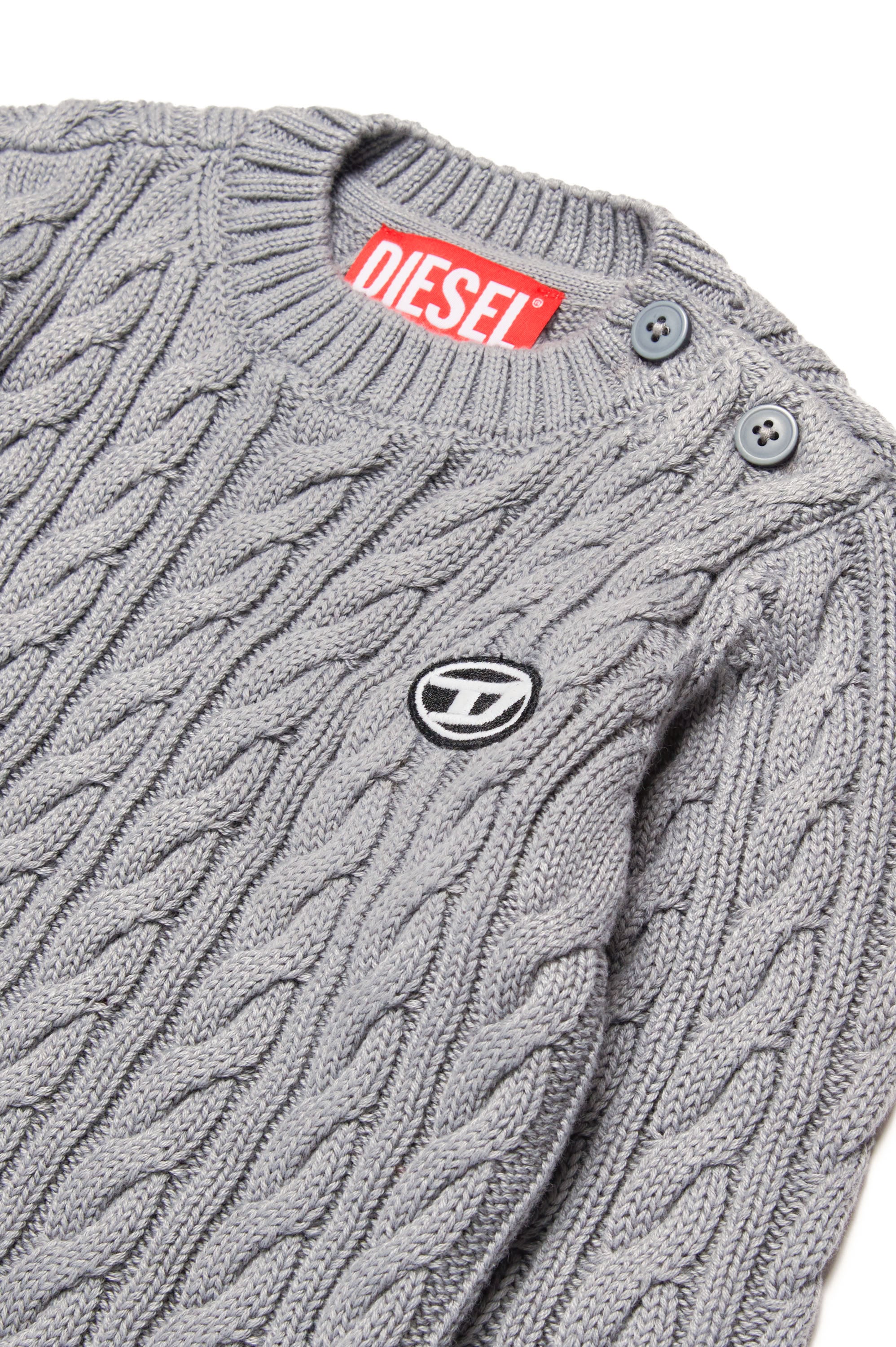Pull avec logo en maille - Cool Gray