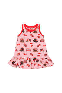 Robe sans manches à volants - New Pink