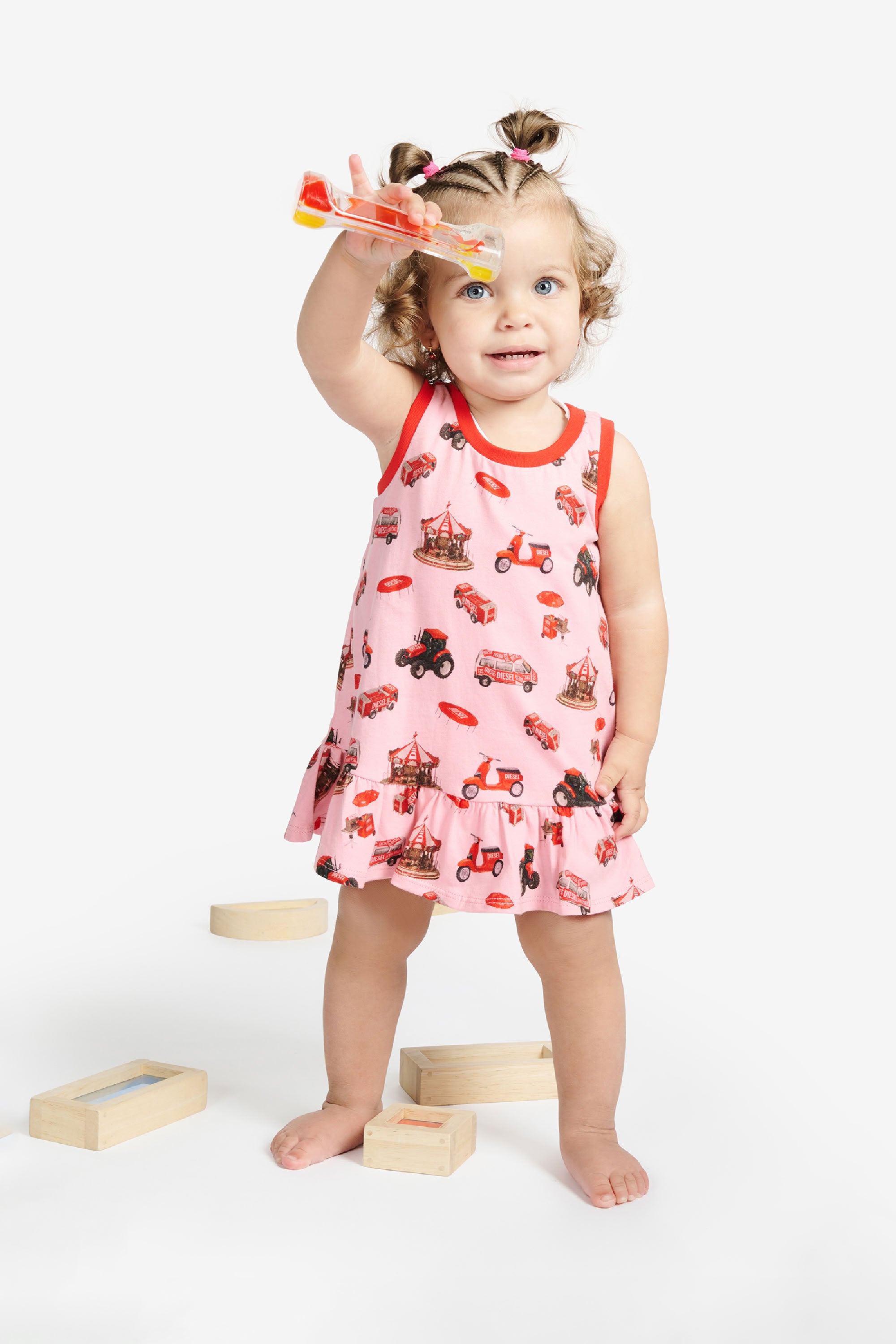 Robe sans manches à volants - New Pink