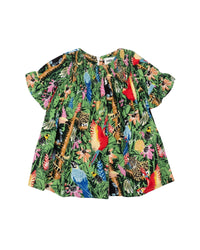 Robe en imprimé tropical - Gris taupe