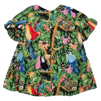 Robe en imprimé tropical - Gris taupe