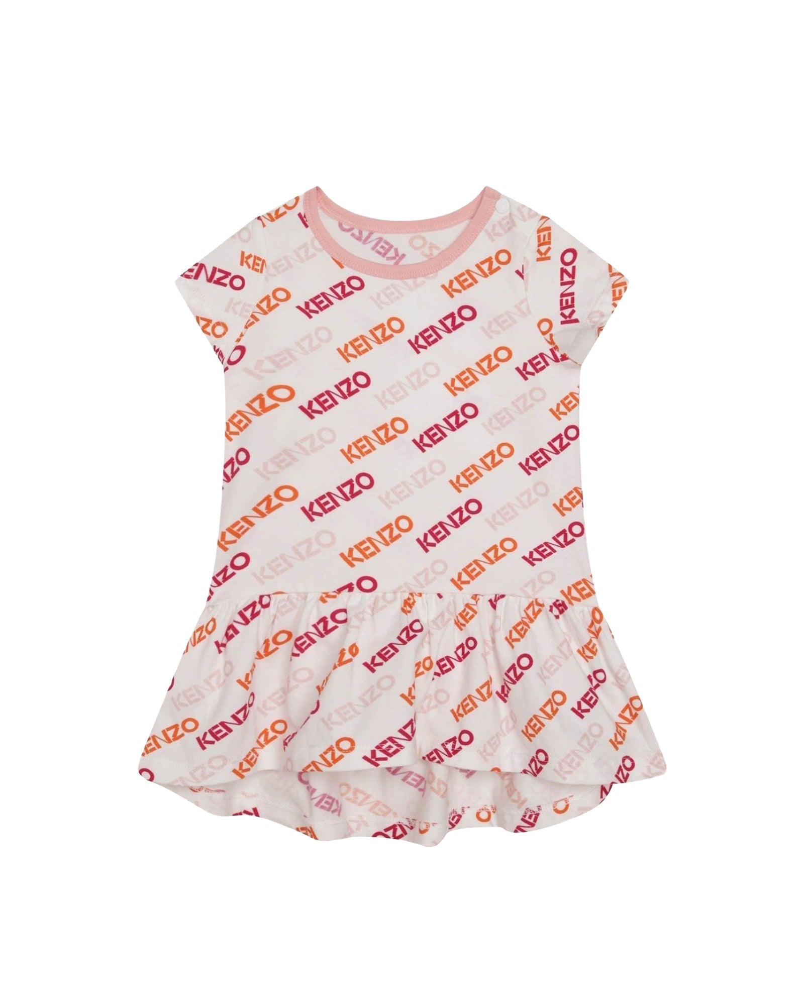 Robe à manches courtes imprimé intégral en coton - Blanc