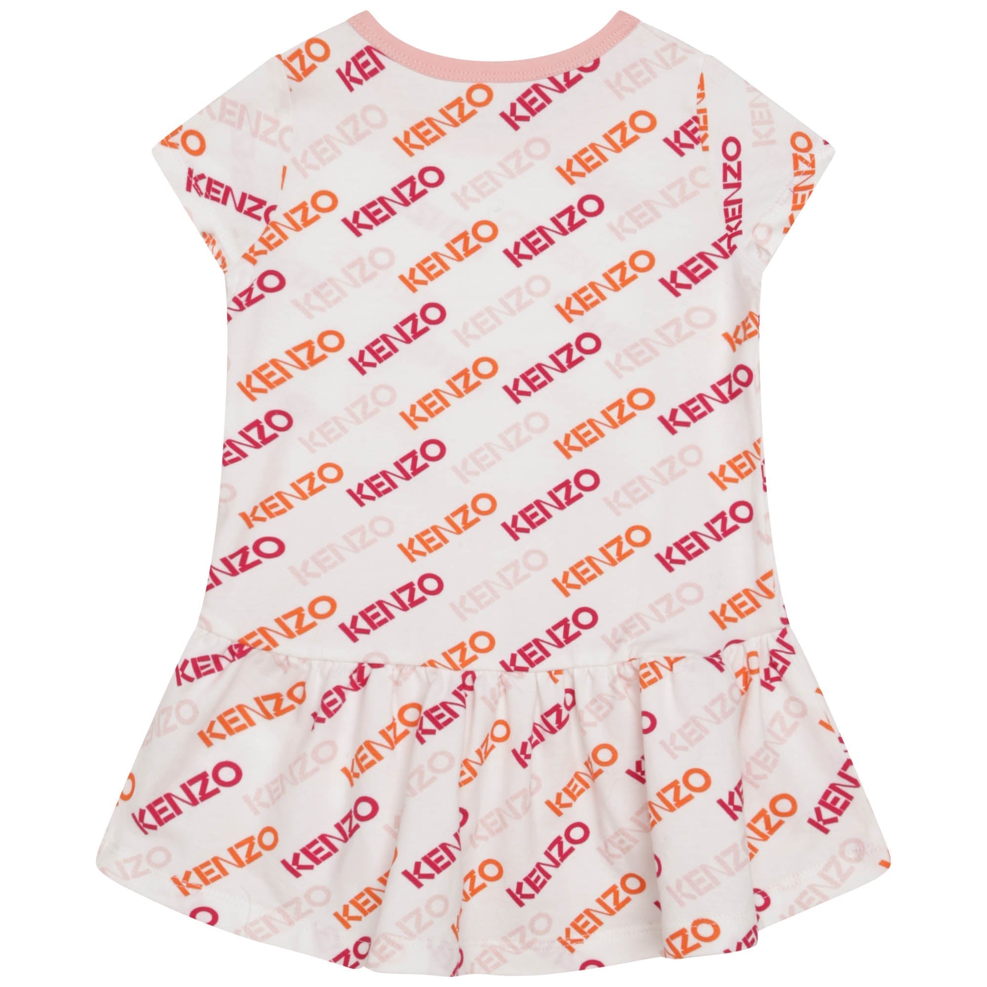 Robe à manches courtes imprimé intégral en coton - Blanc