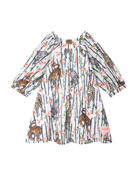 Cotton balloon sleeve dress - White