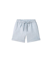 Cotton Bermuda shorts with side seam pockets - Glacier Blue