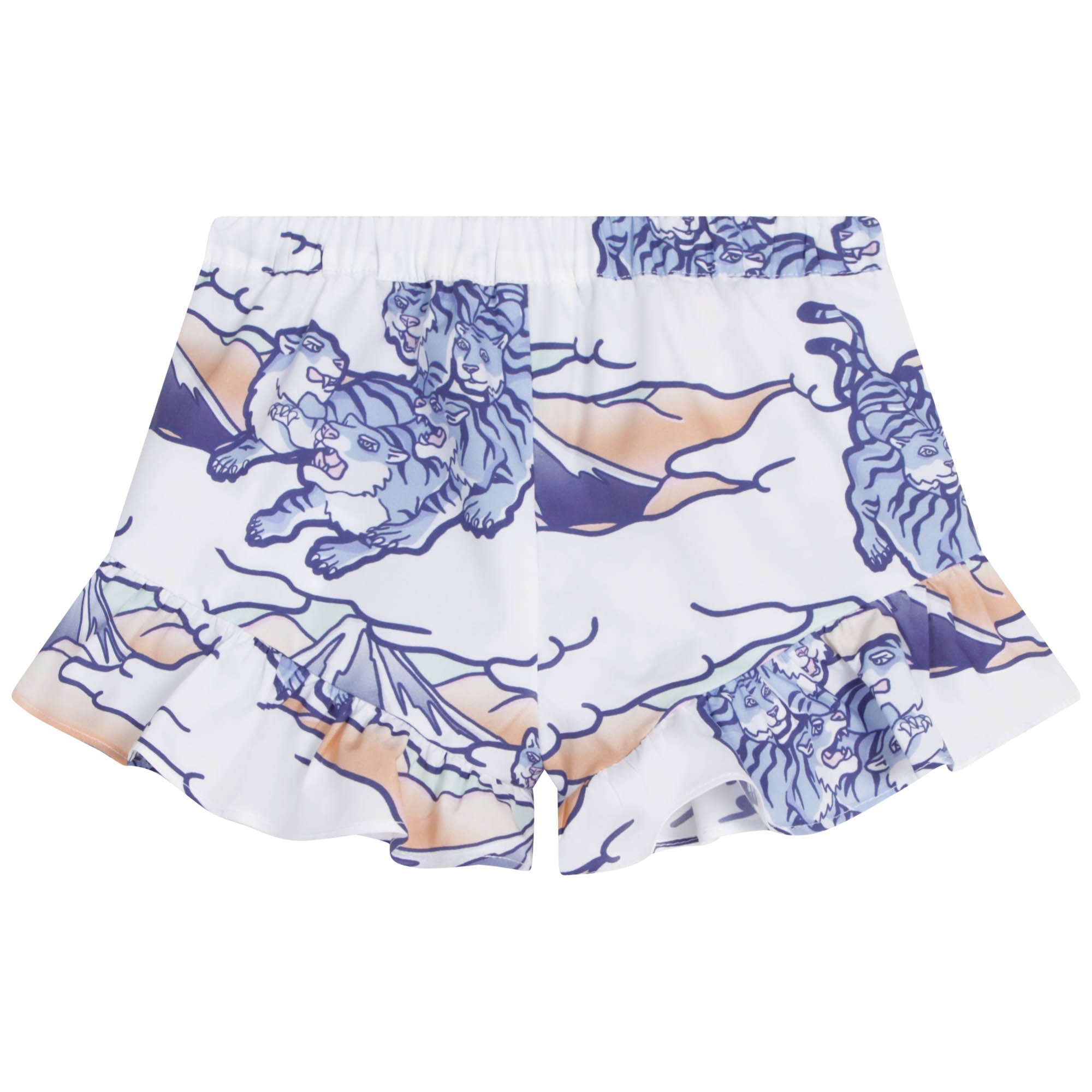 Full print poplin shorts - White