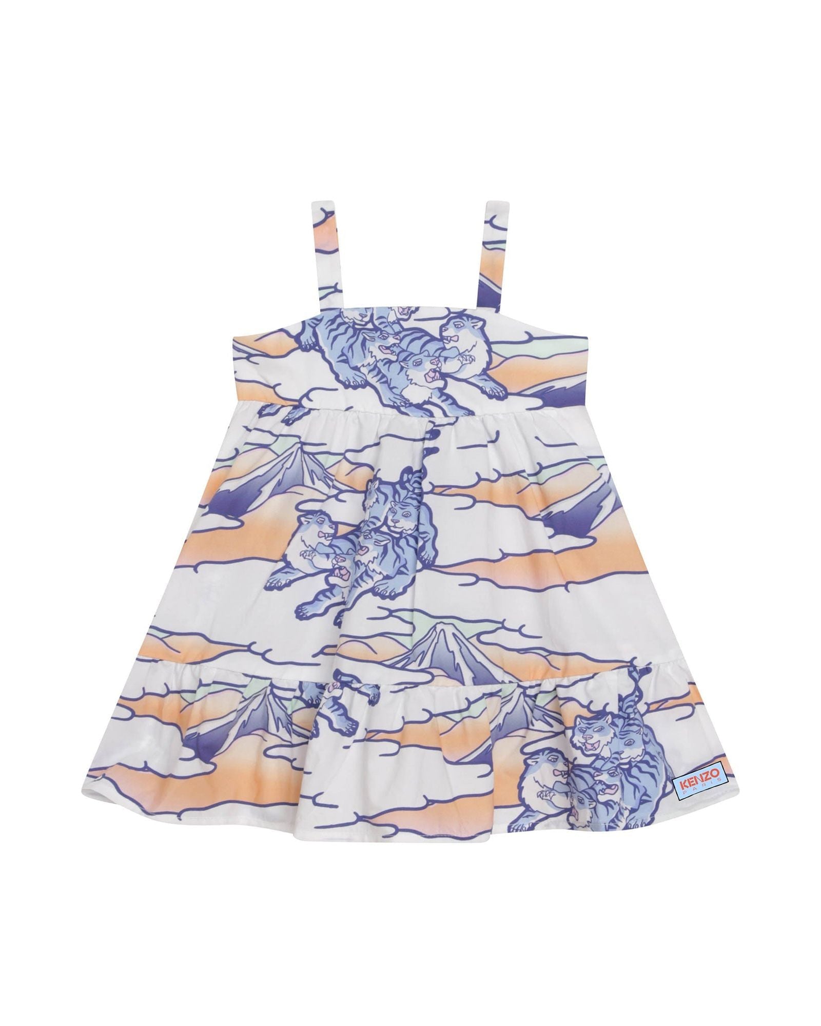 Robe à bretelles en popeline - Blanc