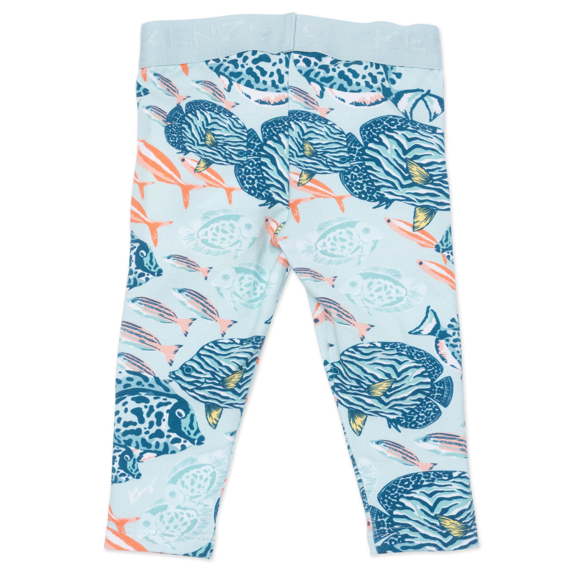 Colourful, graphic cotton leggings - New Mint