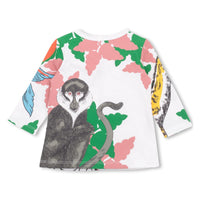 Patterned long-sleeved T-shirt - White