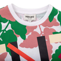 Patterned long-sleeved T-shirt - White